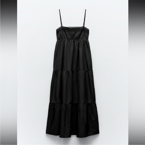 Zara Dresses & Skirts - Zara Black Poplin Maxi Dress